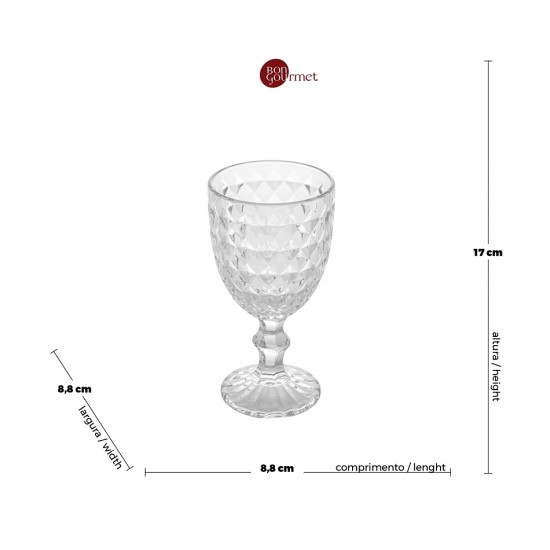 Jogo 6 Taças 345ml Roman Em Vidro